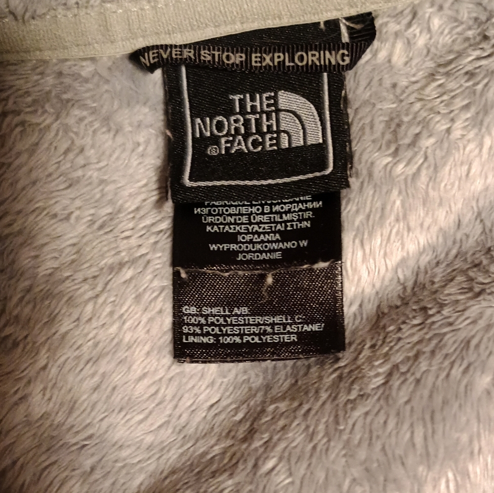The North Face Cream and Gray Hooded Fleece Jacket - Picture 3 of 4